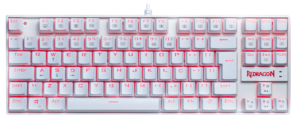 Teclado mecânico Redragon branco 